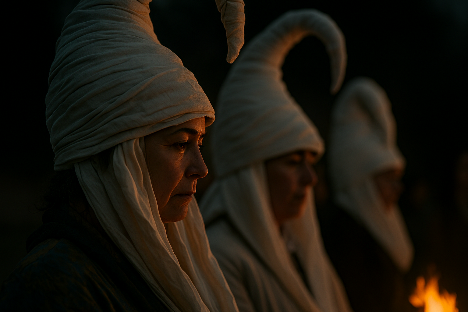 Sorginak akelarre batean suaren aurrean